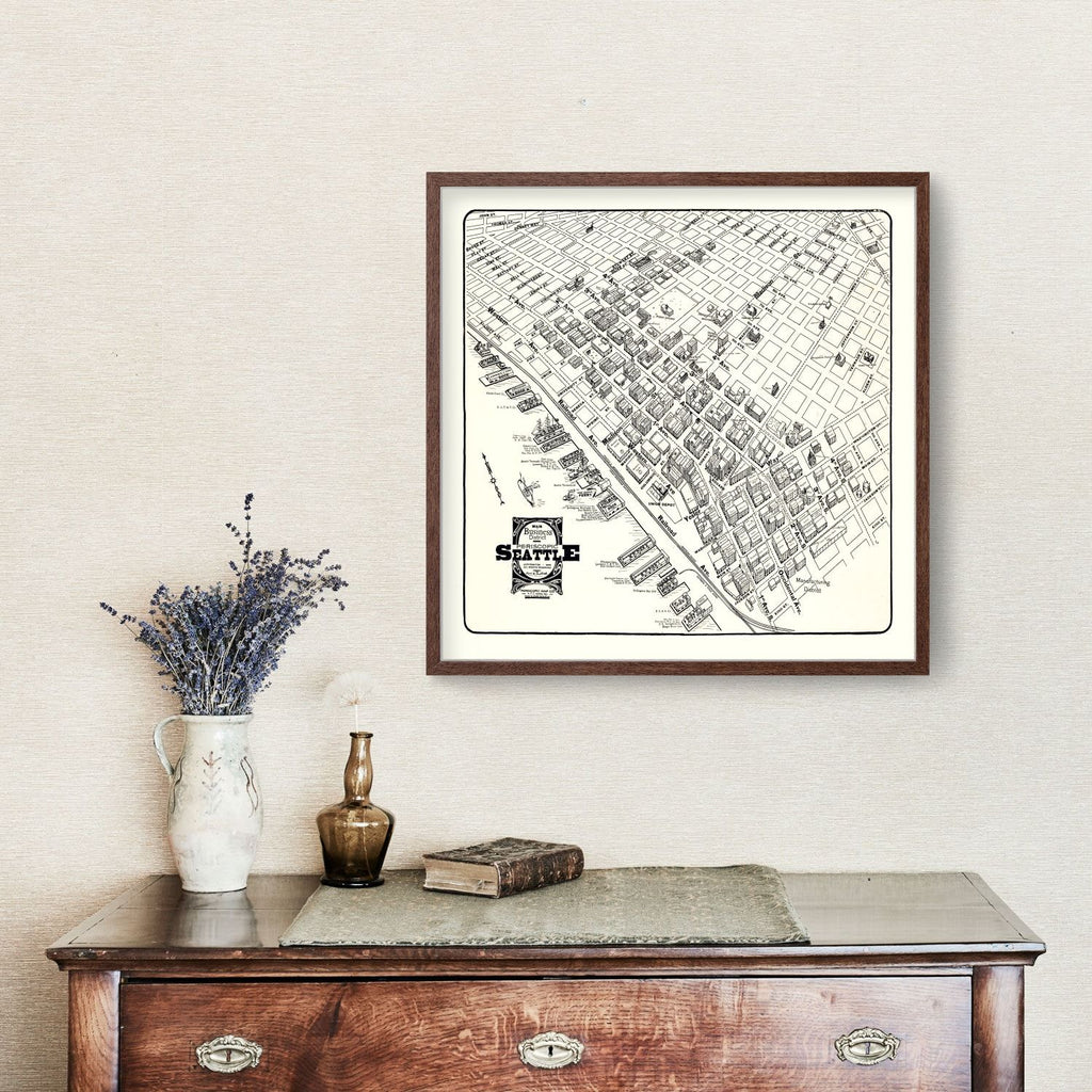 Vintage Seattle Business District Map 1904