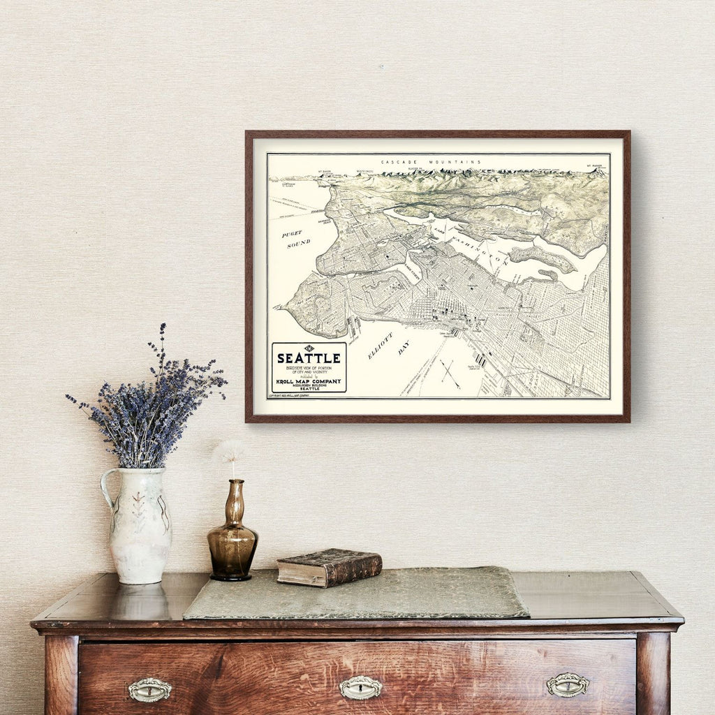 Vintage Map of Seattle, Washington 1925