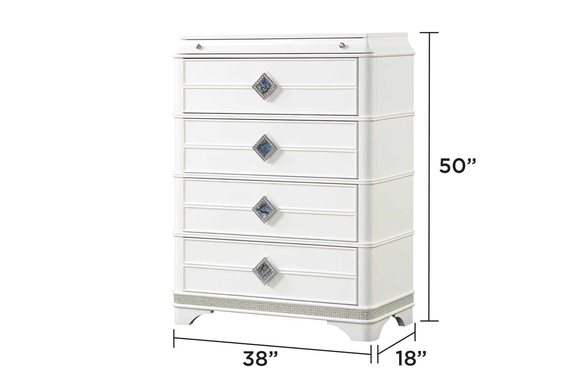 Laguna Modern Style 5 Pc King Upholstered Bedroom Set Made with Wood and Crystal Accents in White(NJ INVENTORY)