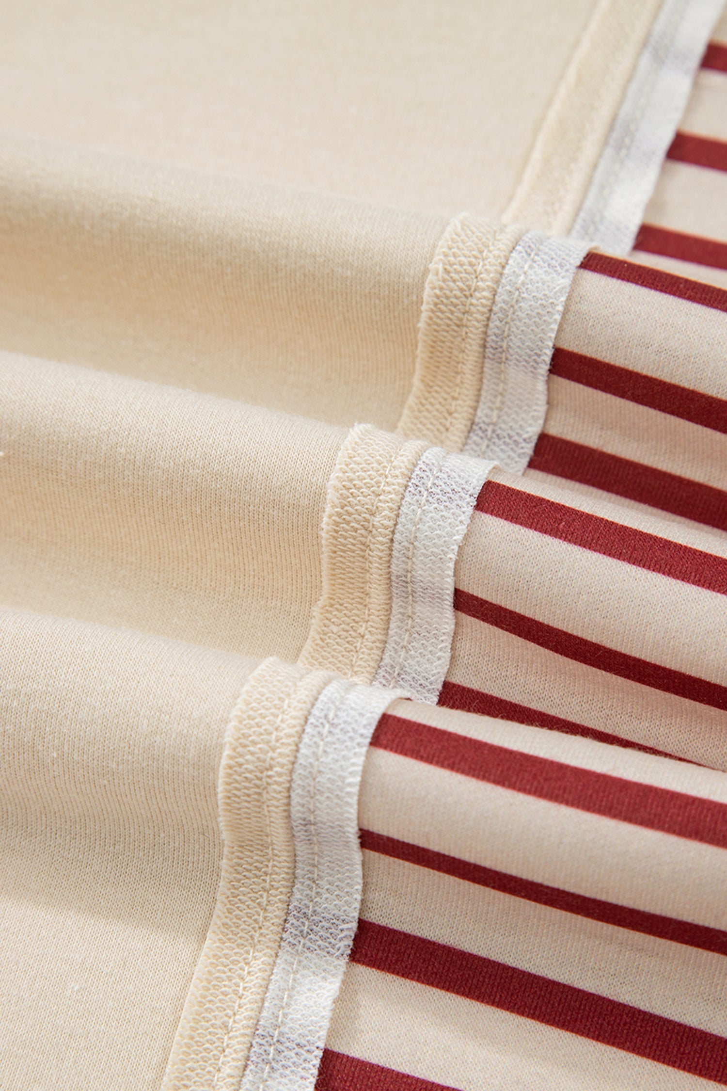 Stripe Sleeve Patchwork Casual Knit Top
