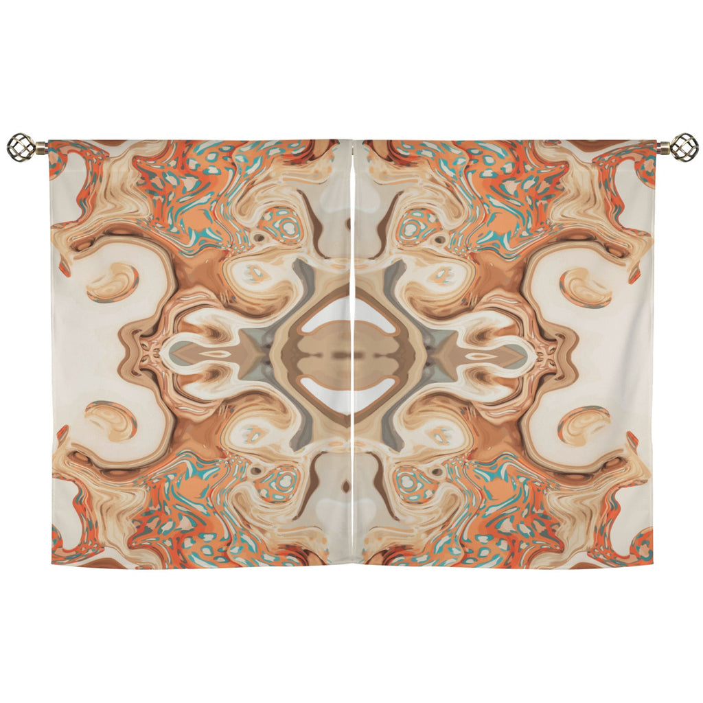 Orange Marble 2-piece Set of Window Curtains - 28" x 40" (Made in USA)