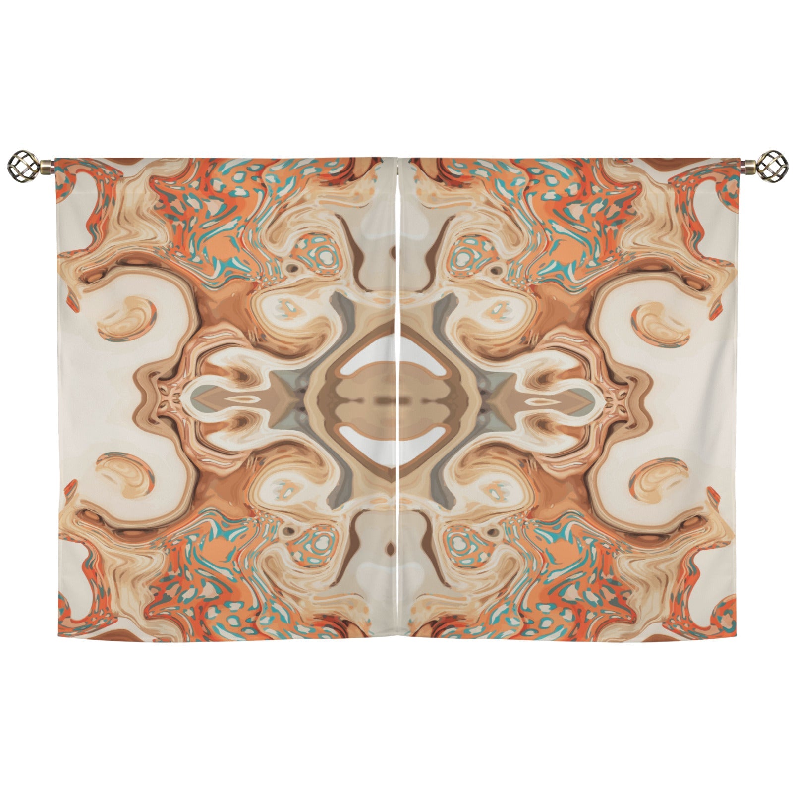 Orange Marble 2-piece Set of Window Curtains - 28" x 40" (Made in USA)