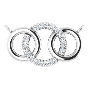 Platinum .05 CTW Natural Diamond Interlocking Circle Necklace Center