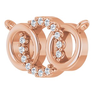 14K Rose Gold .05 CTW Natural Diamond Interlocking Circle Necklace Center