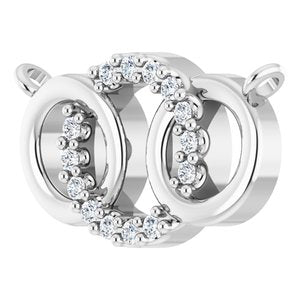 14K White Gold .05 CTW Natural Diamond Interlocking Circle Necklace Center