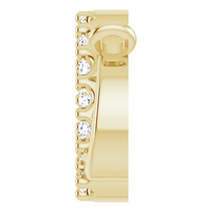 14K Yellow Gold .05 CTW Natural Diamond Interlocking Circle Necklace Center