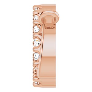 14K Rose Gold .05 CTW Natural Diamond Interlocking Circle Necklace Center