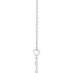 14K White Gold 1/10 CTW Natural Diamond Cross 16-18" Necklace