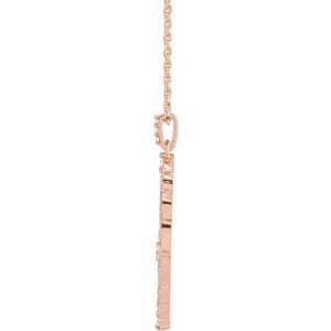 14K Rose Gold 1/6 CTW Natural Diamond Guardian Angel 16-18" Necklace