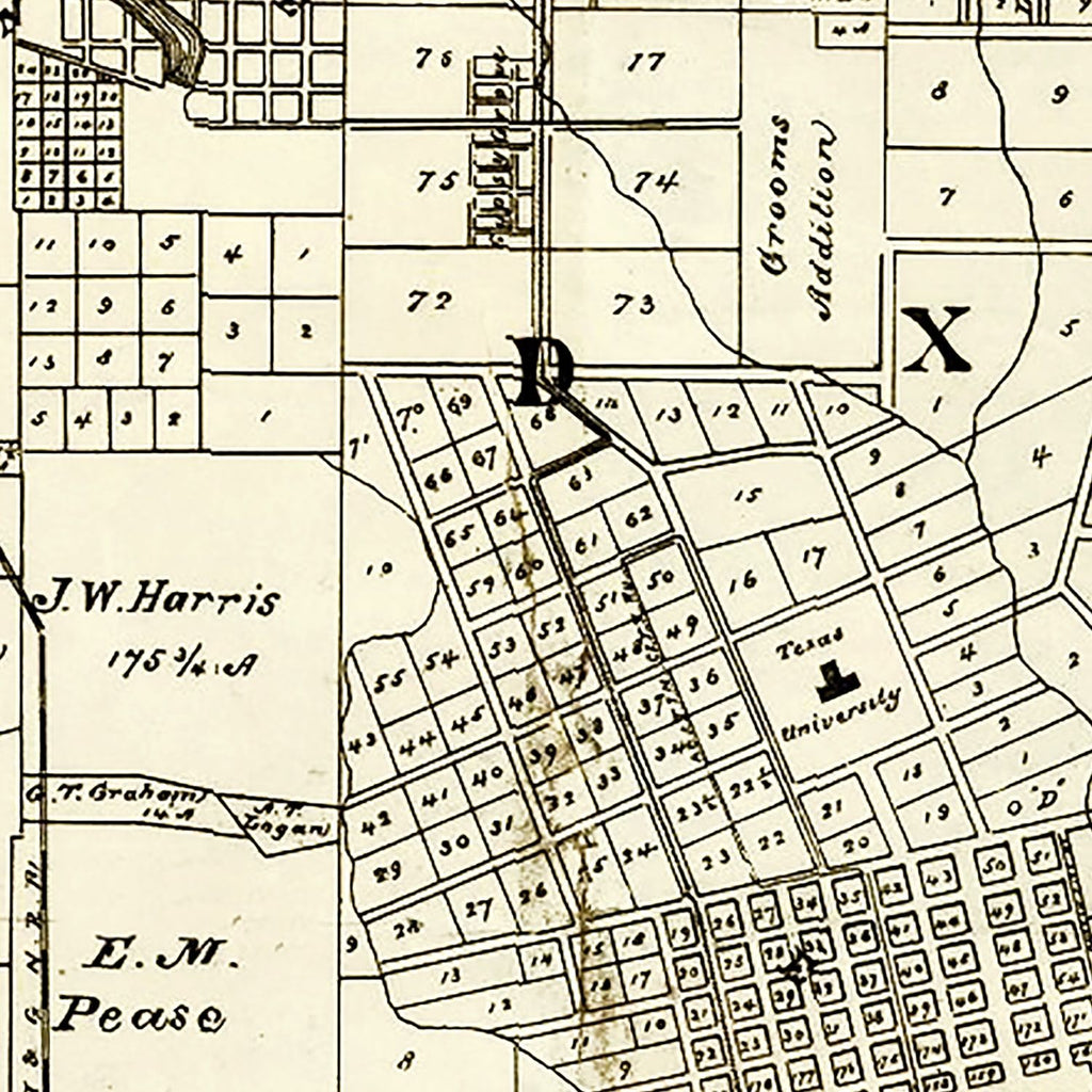Vintage Map of Austin, Texas 1891