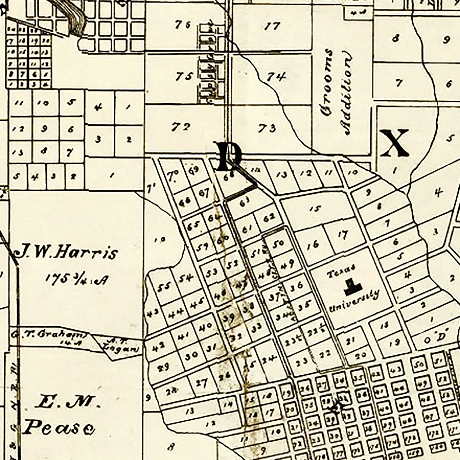 Vintage Map of Austin, Texas 1891