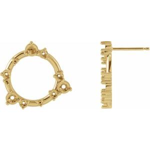 14K Yellow Gold Left Earring Mounting