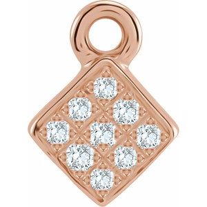 14K Rose Gold Petite Pav���� .04 CTW Natural Diamond Dangle
