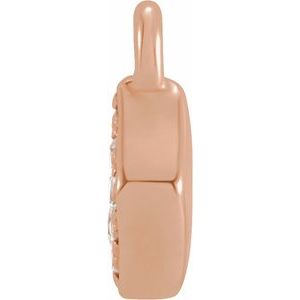 14K Rose Gold Petite Pav���� .04 CTW Natural Diamond Dangle