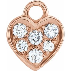 14K Rose Gold Petite Pav����  .06 CTW Lab-Grown Diamond Heart Dangle