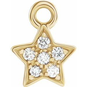 14K Yellow Gold Petite Pav���� .03 CTW Natural Diamond Star Dangle