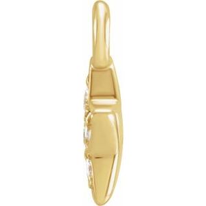 14K Yellow Gold Petite Pav���� .03 CTW Natural Diamond Star Dangle