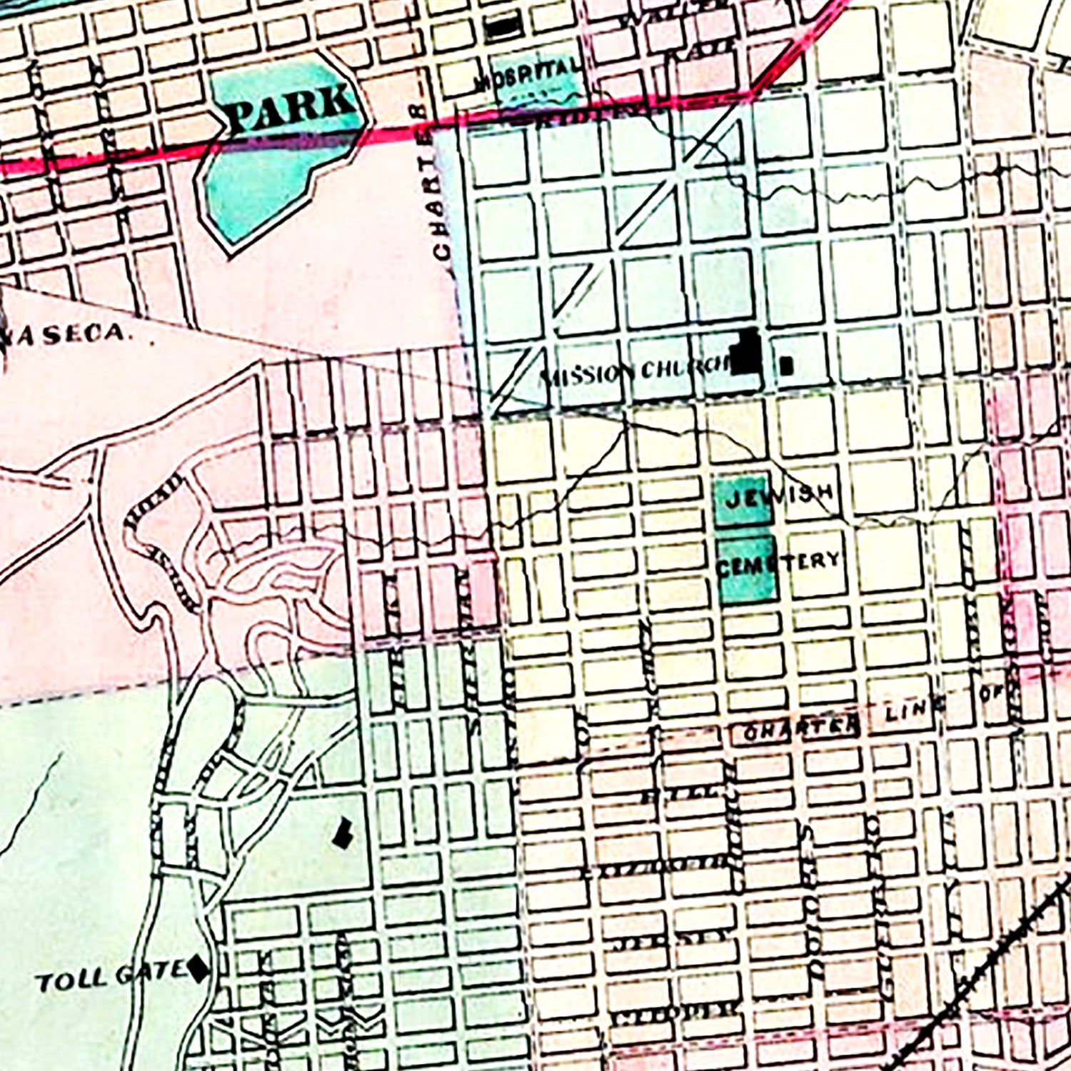 Vintage Map of San Francisco, California 1876