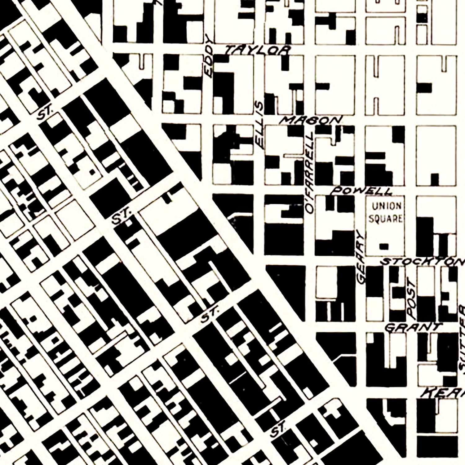 Vintage Map of San Francisco Post 1906 Fire (1908)