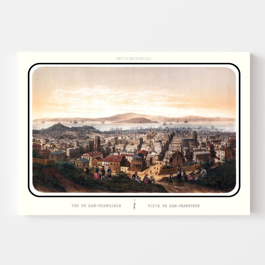 Vintage Map of San Francisco, California 1860