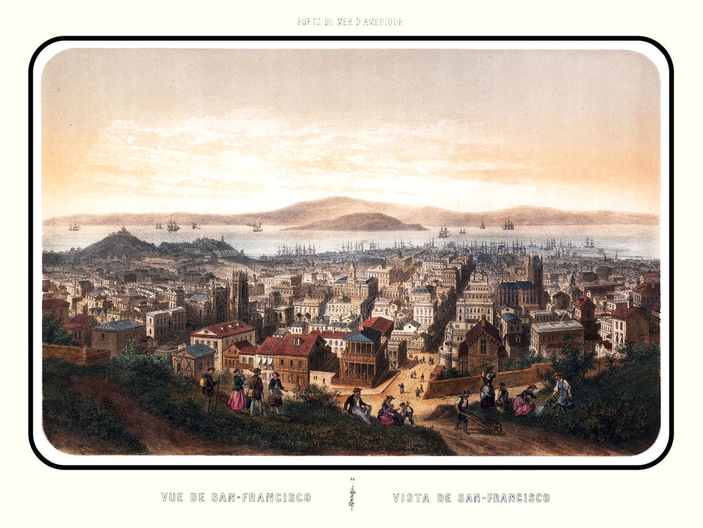 Vintage Map of San Francisco, California 1860