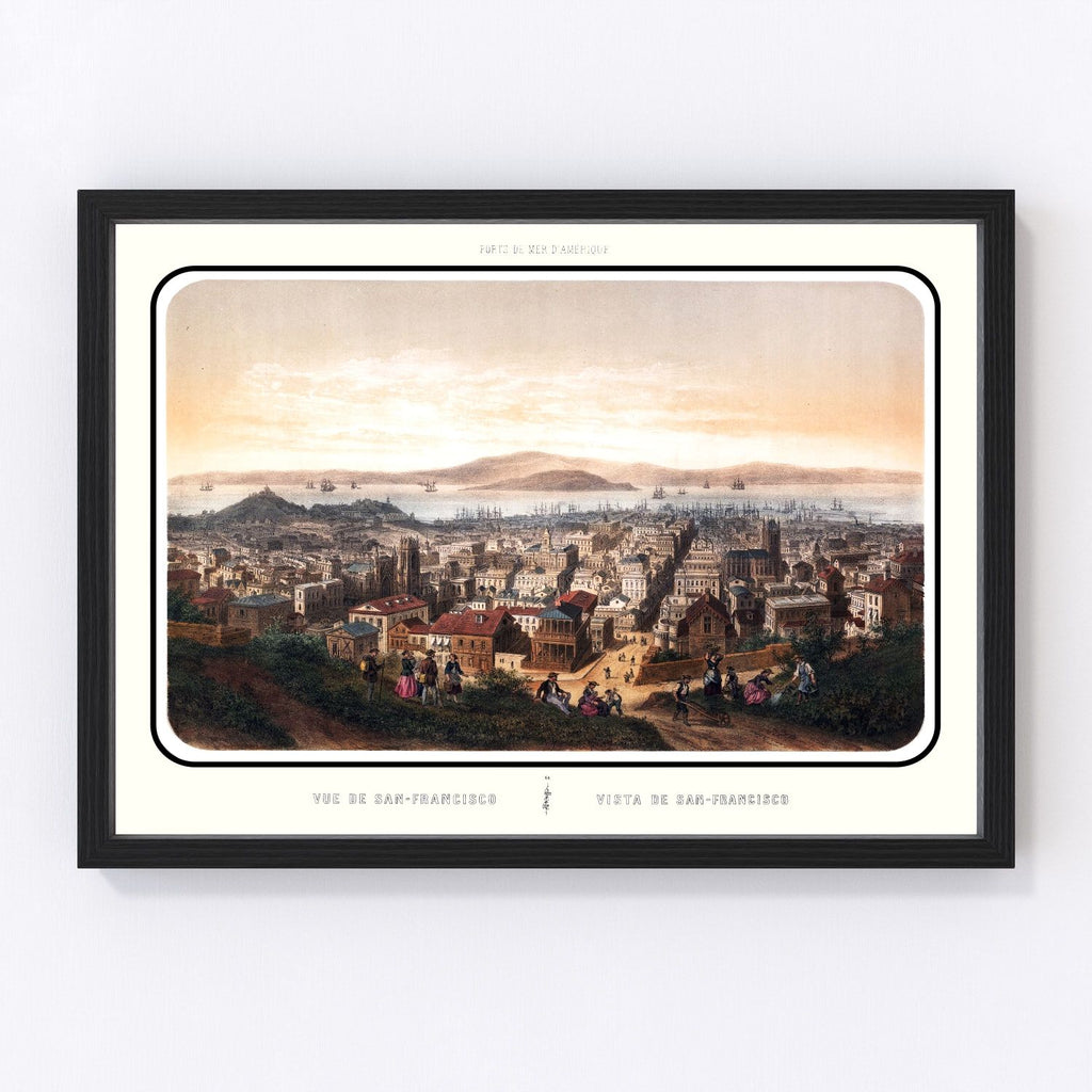 Vintage Map of San Francisco, California 1860