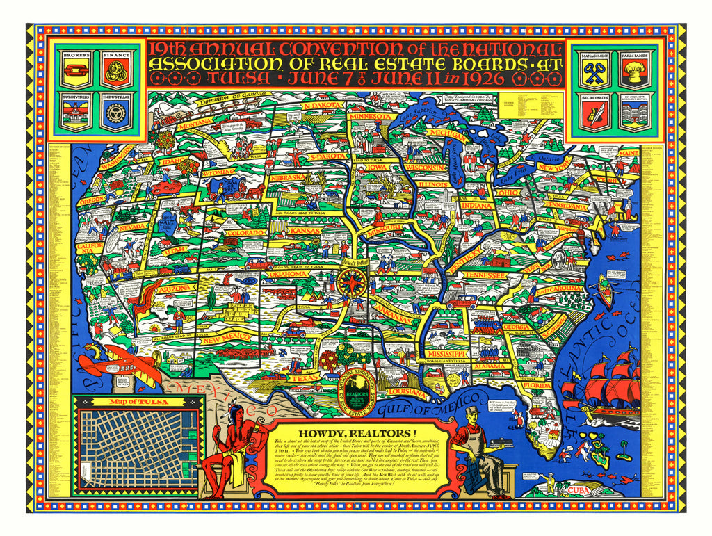 National Association of Real Estate Boards United States Map, 1926
