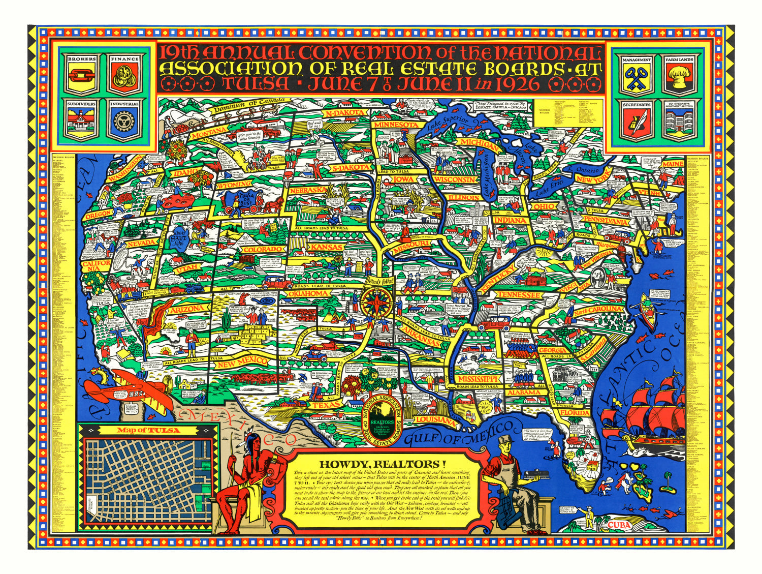 National Association of Real Estate Boards United States Map, 1926