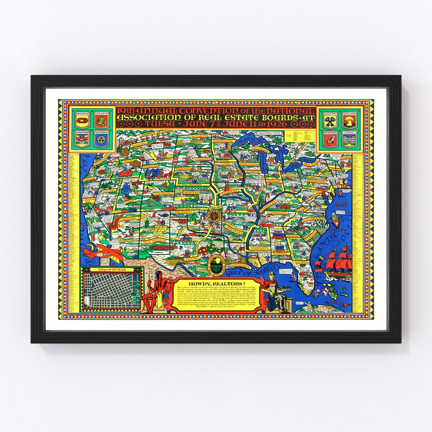 National Association of Real Estate Boards United States Map, 1926