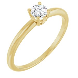 14K Yellow Gold Imitation Diamond Ring