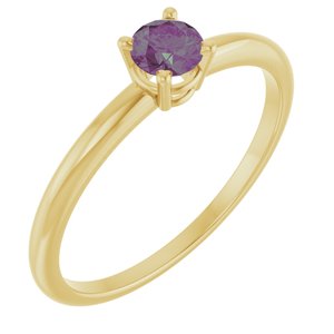 14K Yellow Gold Imitation Alexandrite Ring