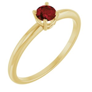 14K Yellow Gold Imitation Garnet Ring