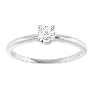14K White Gold Imitation Diamond Ring