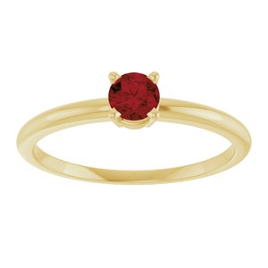 14K Yellow Gold Imitation Garnet Ring