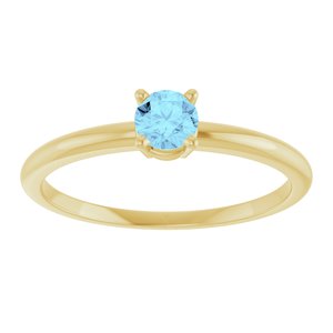 14K Yellow Gold Imitation Aquamarine Ring