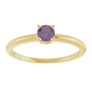 14K Yellow Gold Imitation Alexandrite Ring