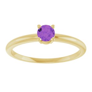 14K Yellow Gold Imitation Amethyst Ring
