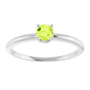14K White Gold Imitation Peridot Ring