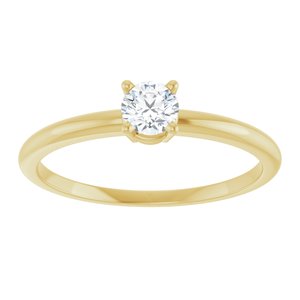 14K Yellow Gold Imitation Diamond Ring