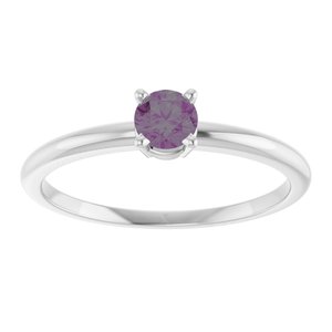 14K White Gold Imitation Alexandrite Ring