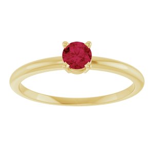 14K Yellow Gold Imitation Ruby Ring