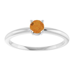 14K White Gold Imitation Citrine Ring