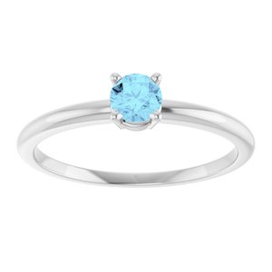 14K White Gold Imitation Aquamarine Ring