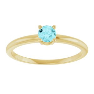 14K Yellow Gold Imitation Blue Zircon Ring