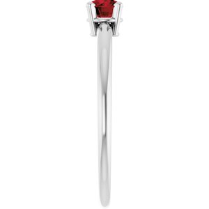 Sterling Silver Imitation Garnet Ring