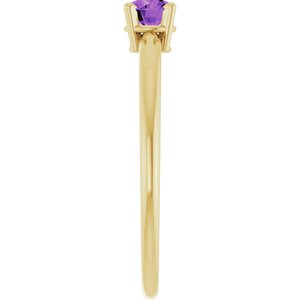 14K Yellow Gold Imitation Amethyst Ring