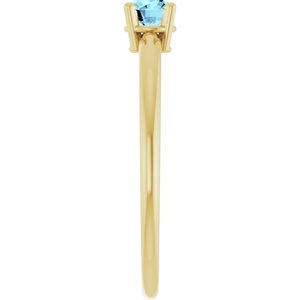 14K Yellow Gold Imitation Aquamarine Ring