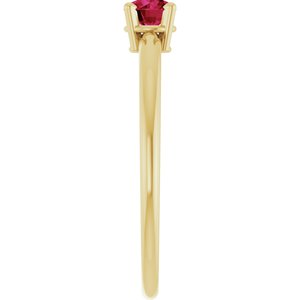 14K Yellow Gold Imitation Ruby Ring