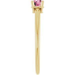14K Yellow Gold Imitation Pink Tourmaline Ring
