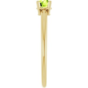 14K Yellow Gold Imitation Peridot Ring